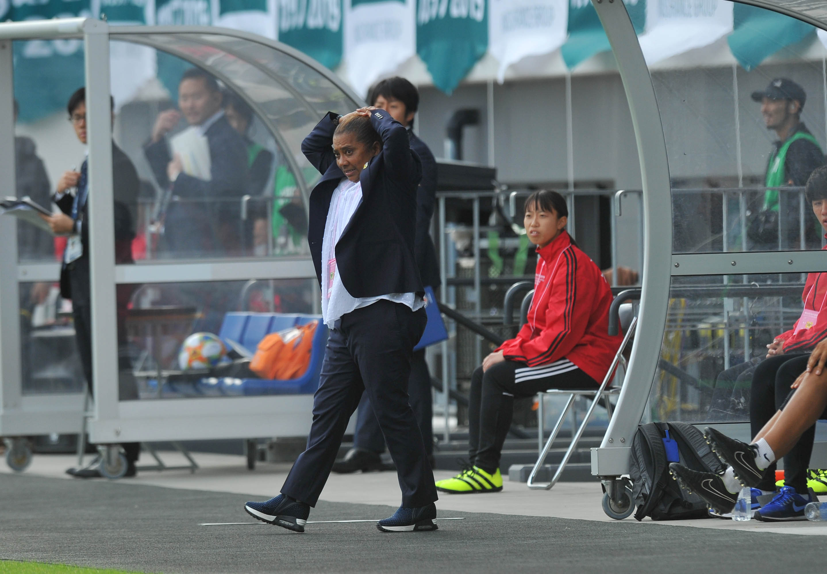 Banyana Banyana coach Desiree Ellis during the match against japan