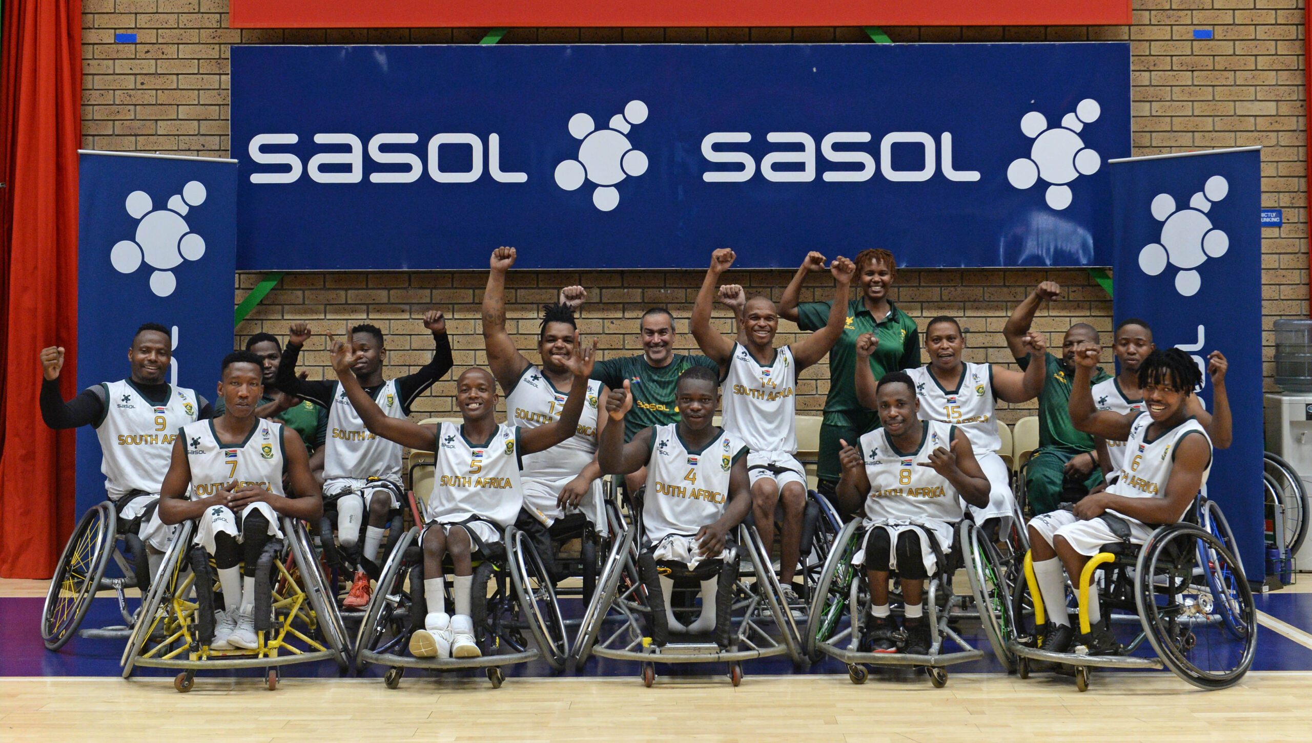South Africa squad picture after the 2023 African Para Games Senior Mens Qualifier game between South Africa and Angola at Mandeville Sports Complex in Johannesburg