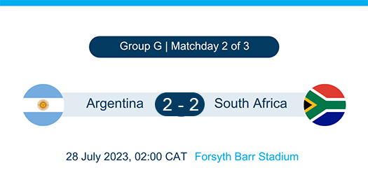 Result Card ARG vs SA