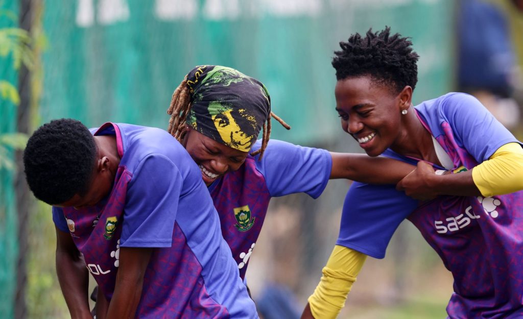 Jovial looking Banyana Banyana during training in Abuja, Nigeria